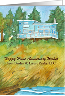 Happy Home Anniversary Beach House Ocean Waves card