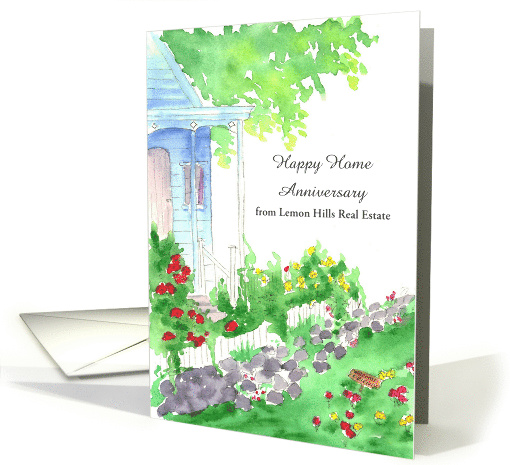 Happy Home Anniversary Cottage House Custom card (1732318)