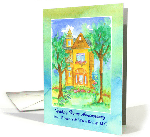 Happy Home Anniversary Victorian Cottage Custom card (1732566)
