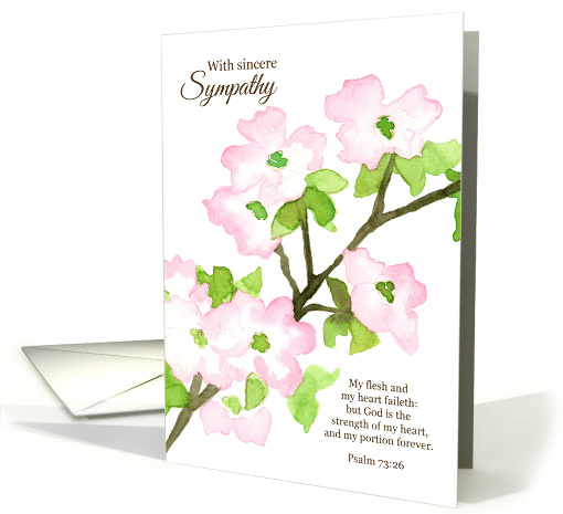 With Sympathy Psalms Bible Verse Dogwood Flowers card (1734584)