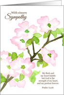 With Sympathy Psalms Bible Verse Dogwood Flowers card