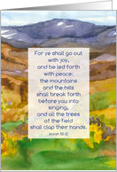 Praying For You Bible Verse Isaiah 55 22 Mountains card