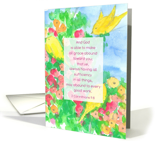 Praying For You Bible Verse 2 Corinthians 9 8 Birds card (1734600)