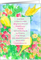 Praying For You Bible Verse 2 Corinthians 9 8 Birds card