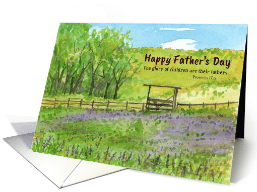Happy Father's Day Bible Verse Proverbs 17 Green Hills card (1734996)