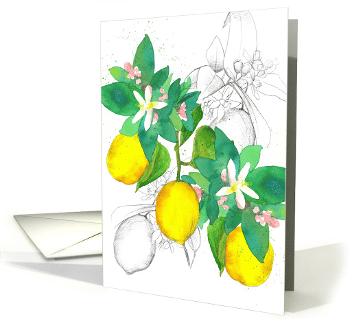 June National Lemon Month Citrus Fruit Spatter card (1735612)