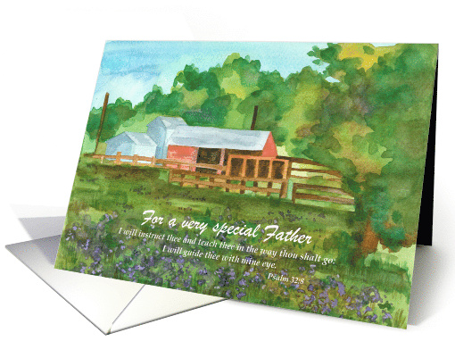 Happy Father's Day Bible Verse Psalms 32 8 Barns card (1735622)