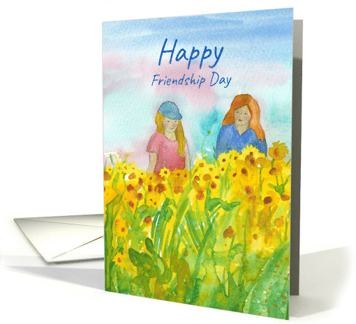 Happy Friendship Day Women Sunflower Field card (1738388)