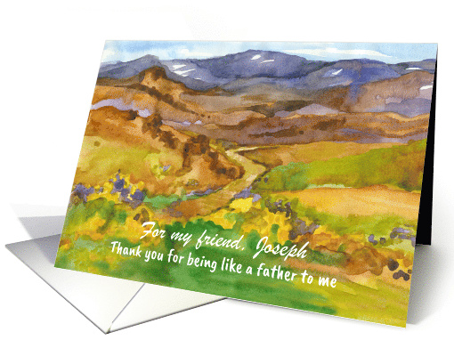 Like A Father To Me Purple Mountains Landscape Custom card (1738972)