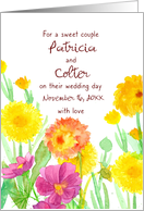 November Wedding Congratulations Dahlias Custom card