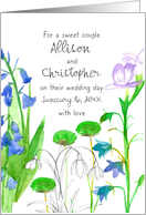 January Wedding Congratulations Freesia Flowers Custom card