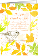 Happy Thanksgiving Bible Verse Psalm 95 Spatter Spots card