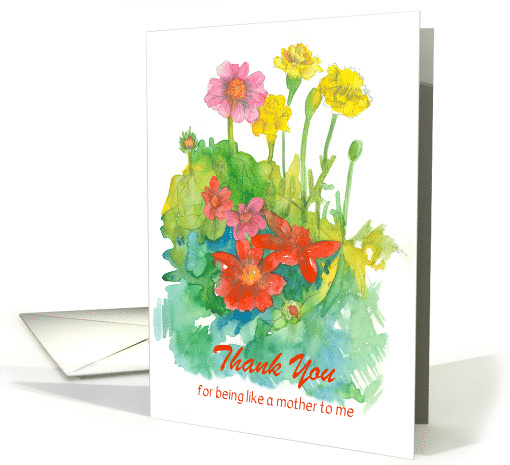 Thank You Like A Mother To Me Zinnia Garden Flowers card (1740802)
