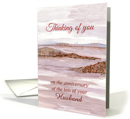 Anniversary Loss of Husband Ocean Bay Custom Name card (1742872)