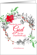 Merry Christmas Bible Scripture Corinthians Poinsettia card