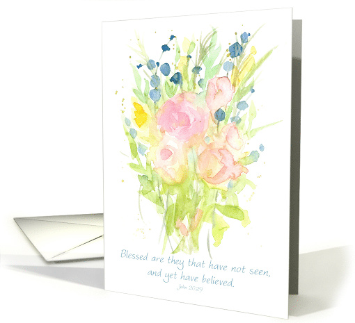 Have Faith Bible Scripture John 20 Roses Spatter Spots card (1743664)