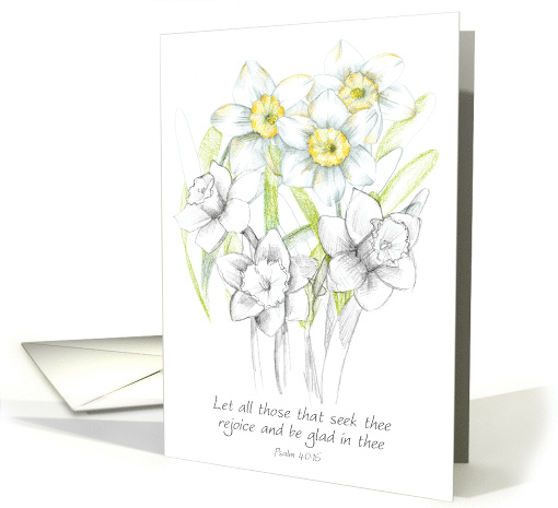 Welcome To Church Bible Scripture Psalms Daffodils card (1743666)