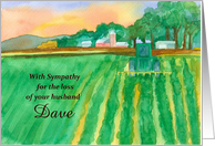 With Sympathy Loss of Husband Farming Custom Name card