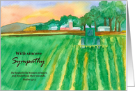 With Sympathy Psalms Bible Verse Tractor Farm Field card