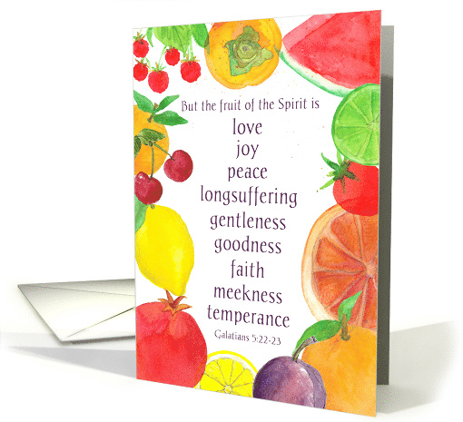 Fruit of the Spirit Galatians Bible Verse Religious card (1744460)