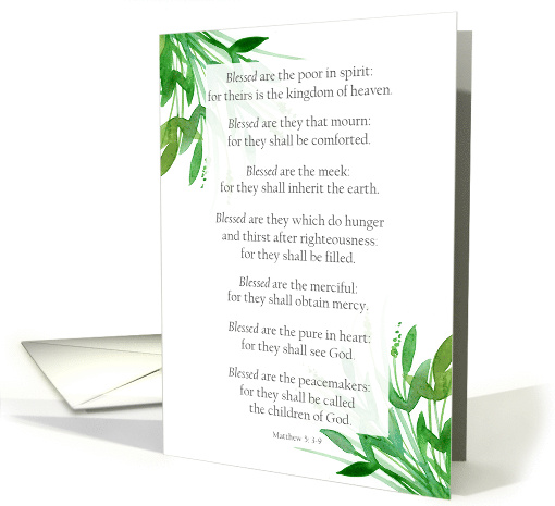 Beatitudes Jesus Teachings Bible Verse Matthew card (1744476)