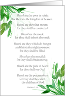 Beatitudes Jesus Teachings Bible Verse Matthew card