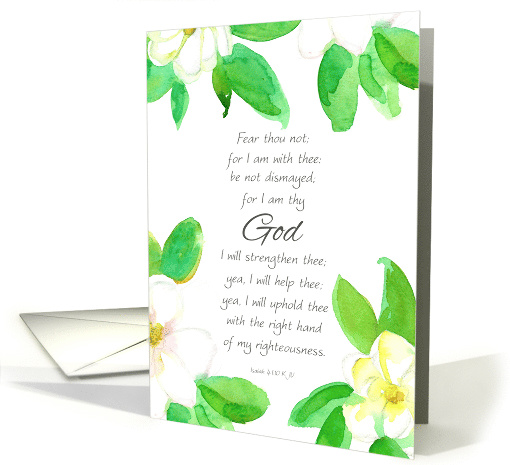 Encouragement Bible Verse Isaiah 41 Magnolia Flowers card (1745222)