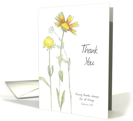 Thank You Bible Verse Ephesians Yellow Flowers card (1746210)