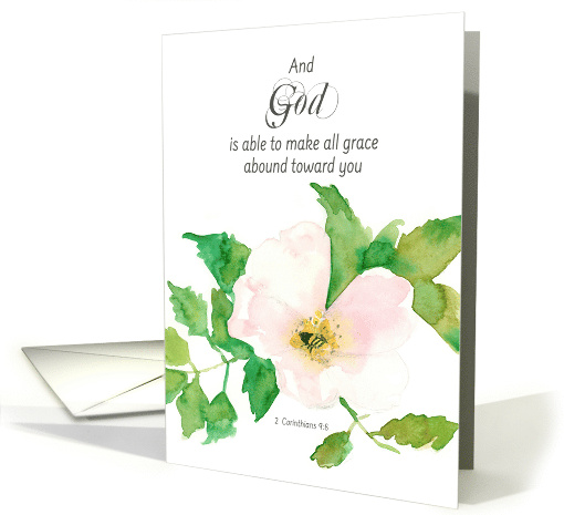 Bible Verse 2 Corinthians Rose Honey Bee Blank card (1746212)