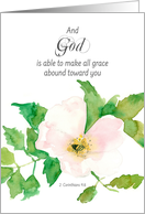 Bible Verse 2 Corinthians Rose Honey Bee Blank card