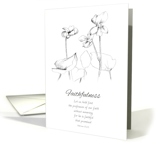 Fruit of the Spirit Faithfulness Bible Scripture Violets card