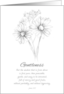 Fruit of the Spirit Gentleness Bible Scripture Daisy card
