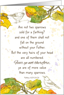 Faith Two Sparrows Matthew 10 Bible Scripture Spatter Spots card