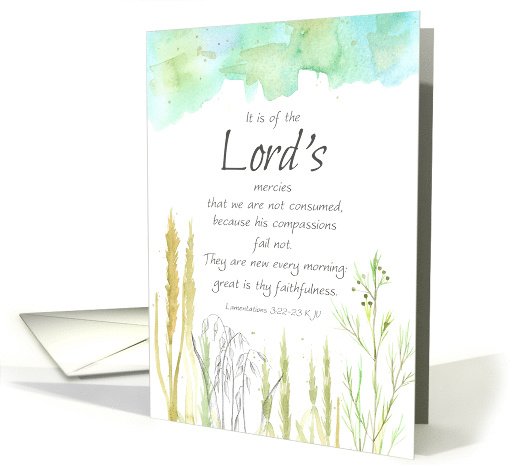 Have Faith Lamentations 3 Bible Scripture Botanical card (1748352)
