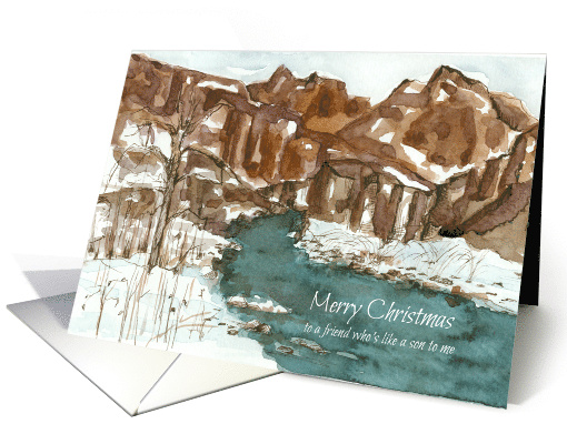Merry Christmas Friend Like A Son To Me Winter Landscape card