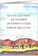 Believe In God John 14 Bible Scripture Desert Landscape card