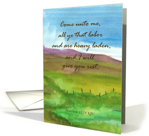 Praying For you Matthew Bible Scripture Desert Landscape card