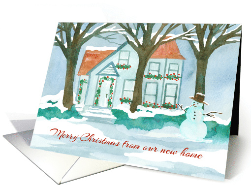 Merry Christmas From Our New Home Winter Snow card (1752648)