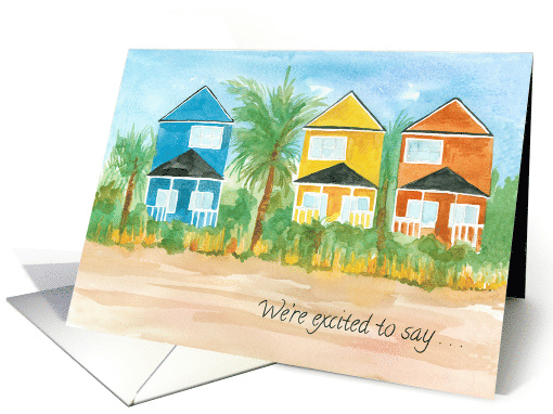 Beach House Our New Home Palm Trees Sand card (1752660)