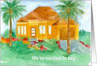 Modern House Palm Trees Our New Home Address card