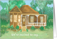 Cottage House Trees Our New Home Address card