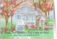 Happy First Valentine’s Day New Home From Realtor Custom card