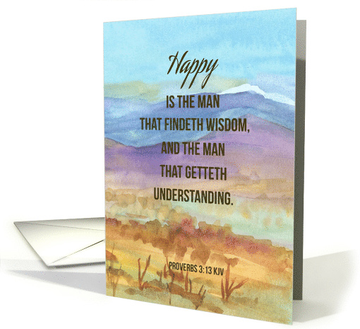 Happy Birthday Scripture Proverbs Mountains Religious card (1755636)