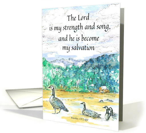 Praying For You Scripture Exodus Geese Mountains card (1756784)