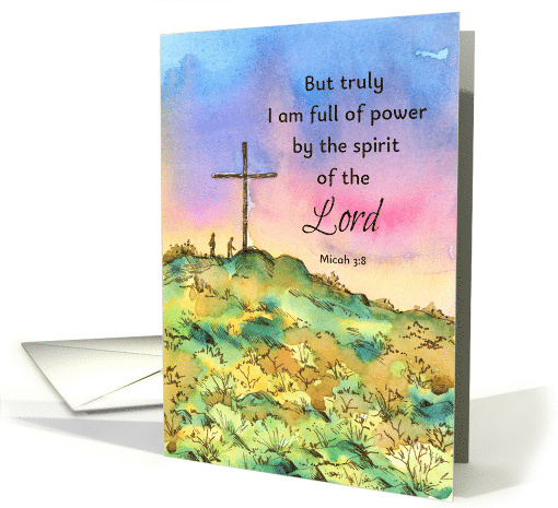 Happy Birthday Scripture Micah Mountain Cross card (1756786)