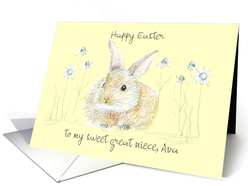 Happy Easter Rabbit Great Niece Yellow Custom card (1760162)