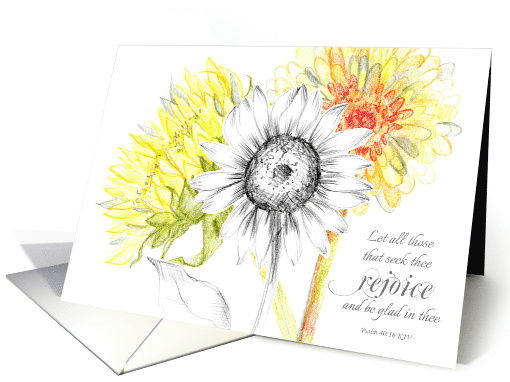 Baptism Congratulations Scripture Psalms Sunflowers card (1761270)