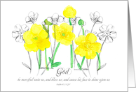 Happy Spring Bible Scripture Psalms Religious Buttercups card