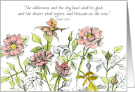 Scripture Isaiah 35 Blossom As The Rose Bible Blank card