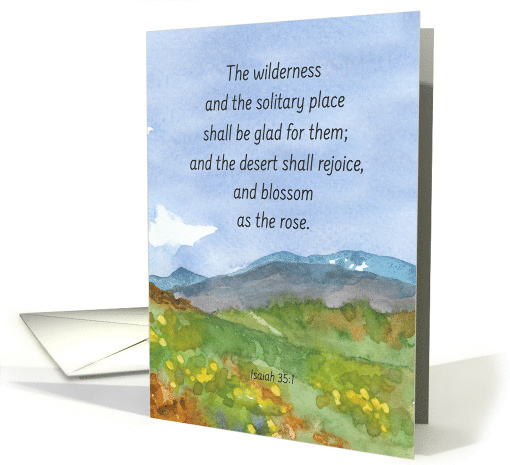 Happy Spring Scripture Isaiah Religious Desert Flowers card (1764928)